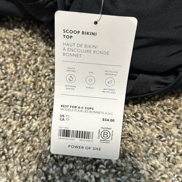 NWT! Athleta Black Scoop A-C Bikini Top Removable Pads - Multiple Sizes🩵 - Picture 5 of 11